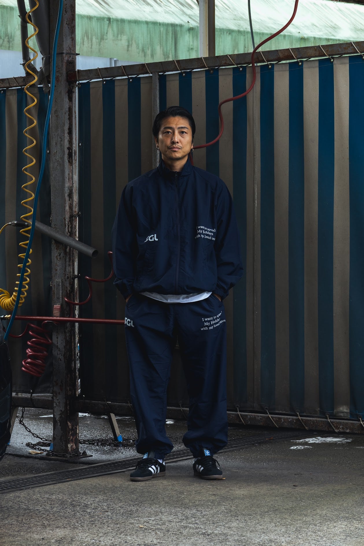 SGL lettered NYLON TRACK JACKET