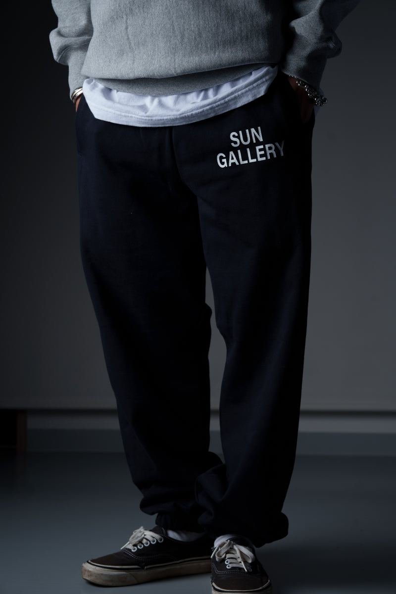 SUNGALLERY 10oz SWEATPANTS - ブラック×ホワイト
