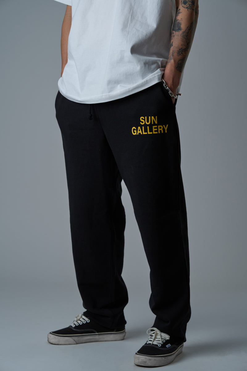 SUNGALLERY 10oz SWEATPANTS - ブラック×イエロー