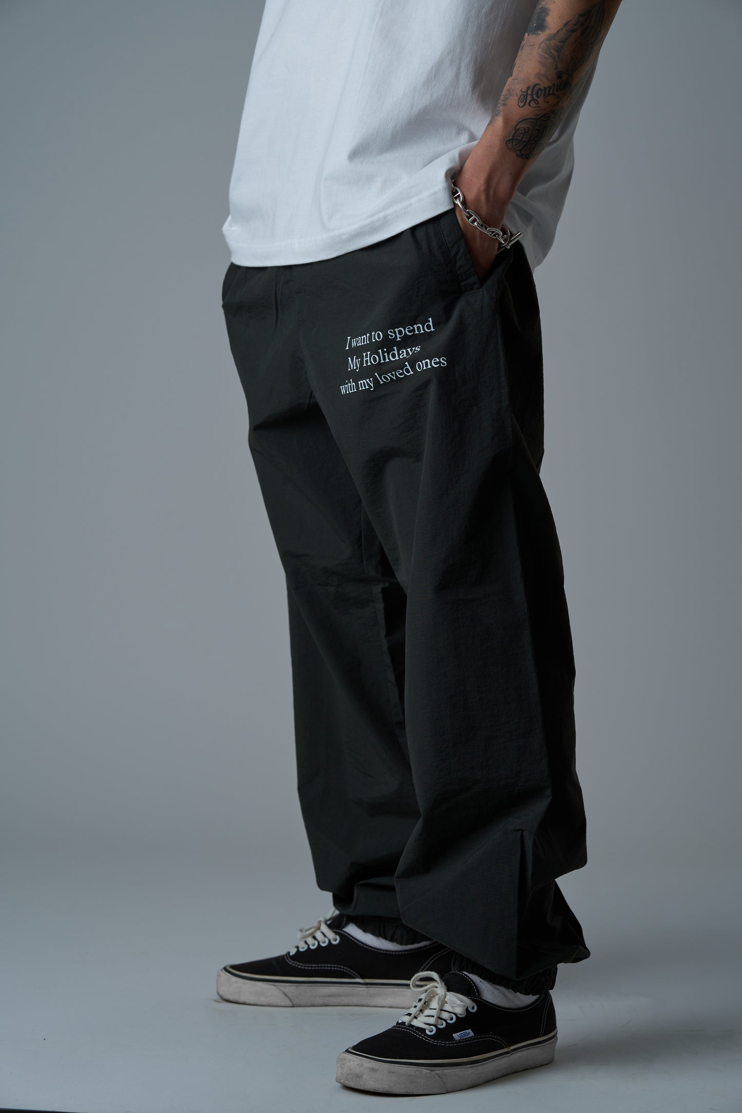 SGL lettered ナイロントラックパンツ