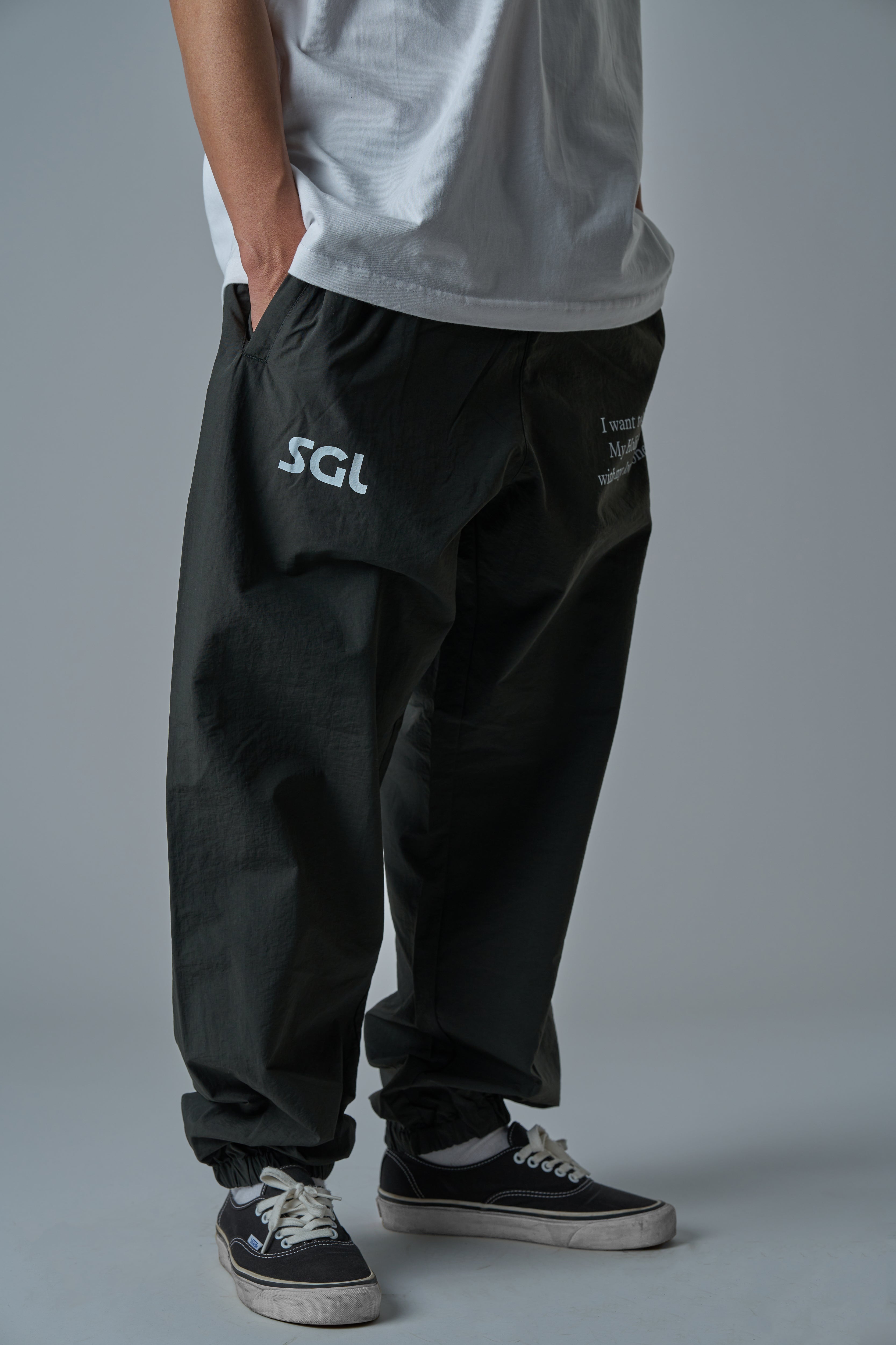 SGL lettered NYLON TRACK PANTS – SUNGALLERY
