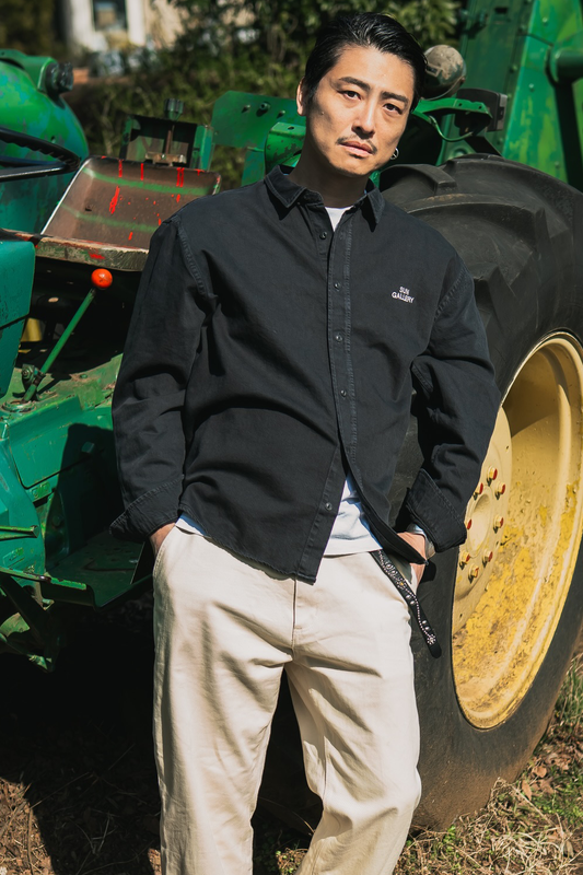GARMENT DYED WORKER TWILL SHIRT (SHADOW)