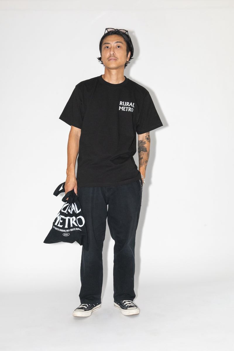 “RURAL METRO” T-SHIRT - ブラック×ホワイト