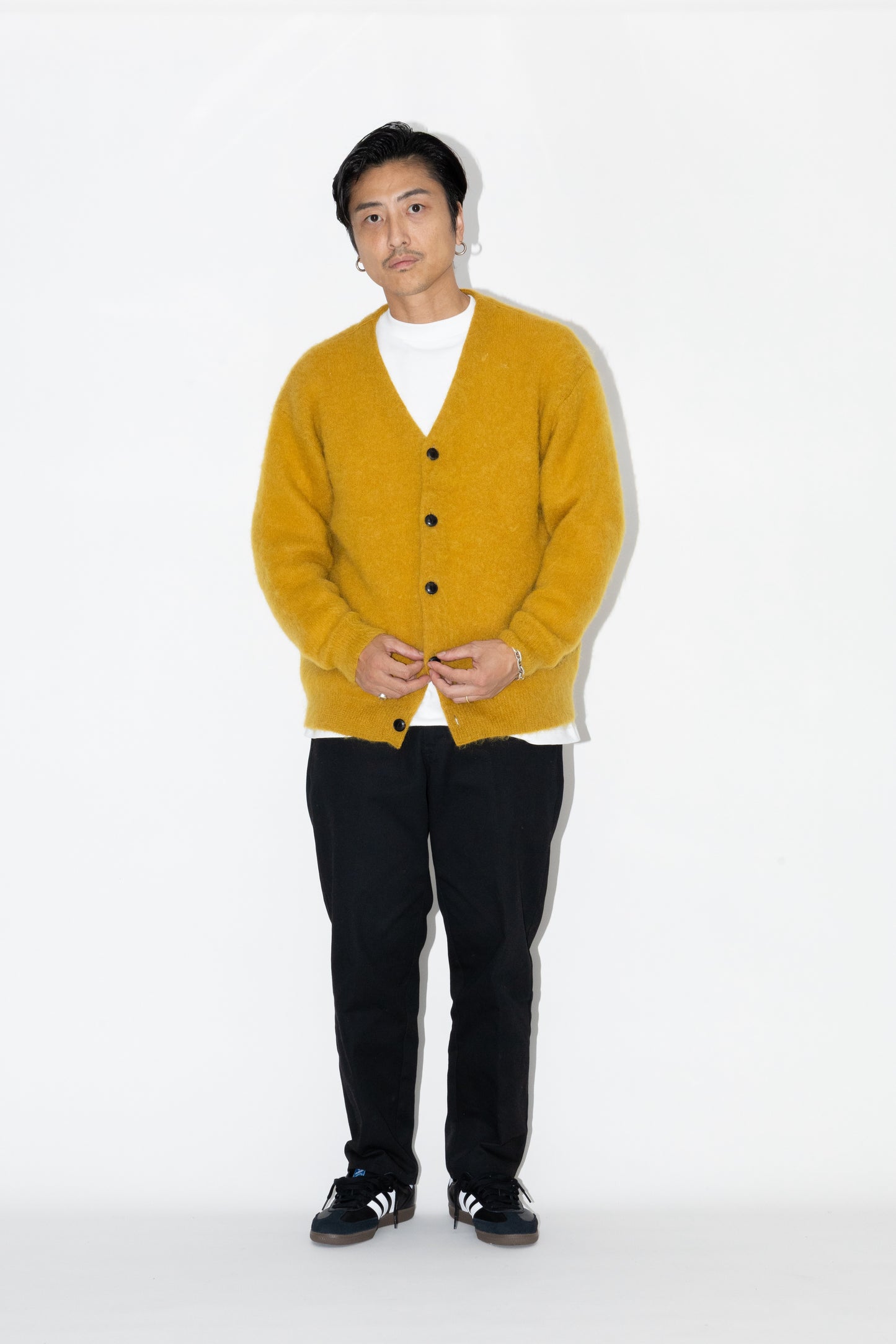 SHAGGY MOHAIR CARDIGAN "MUSTARD"