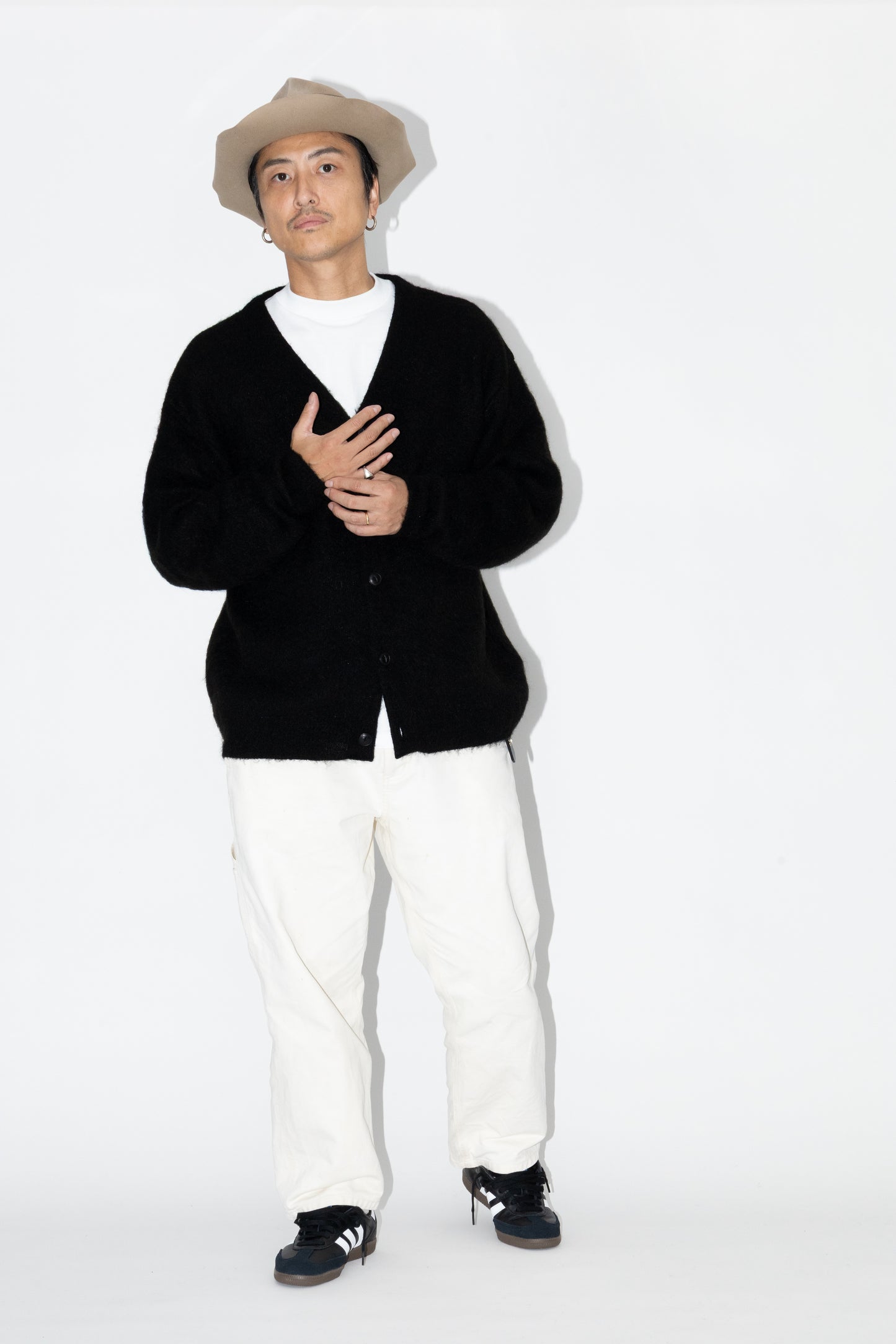 SHAGGY MOHAIR CARDIGAN "BLACK"