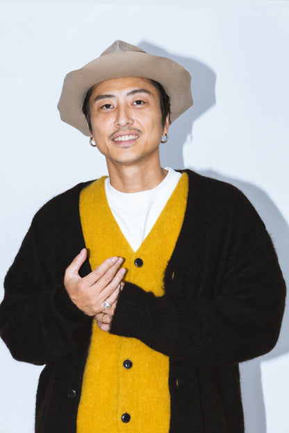 SHAGGY MOHAIR CARDIGAN "BLACK"