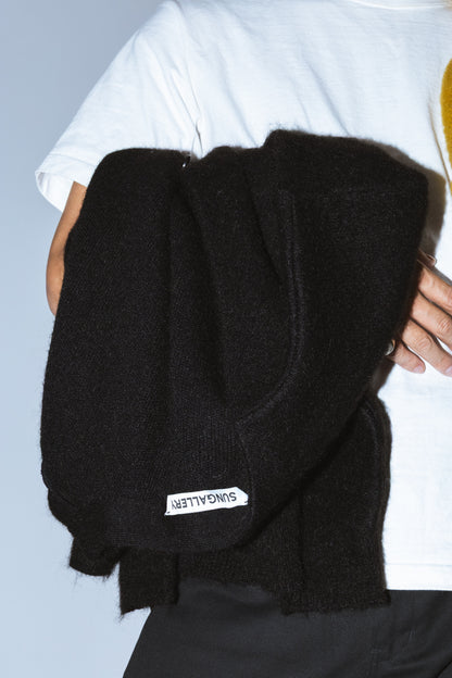 SHAGGY MOHAIR CARDIGAN "BLACK"