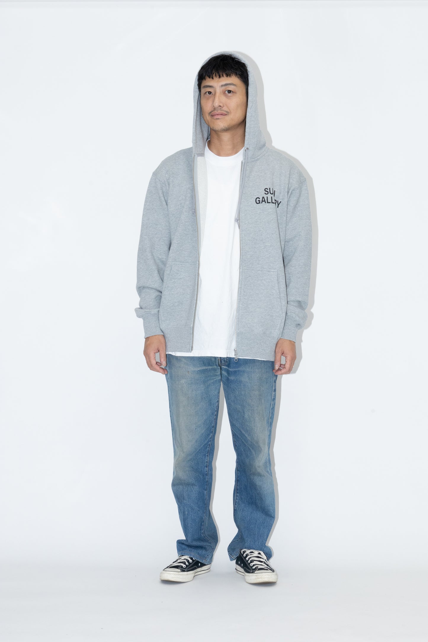 SUNGALLERY BOXY DOUBLE ZIP HOODIE