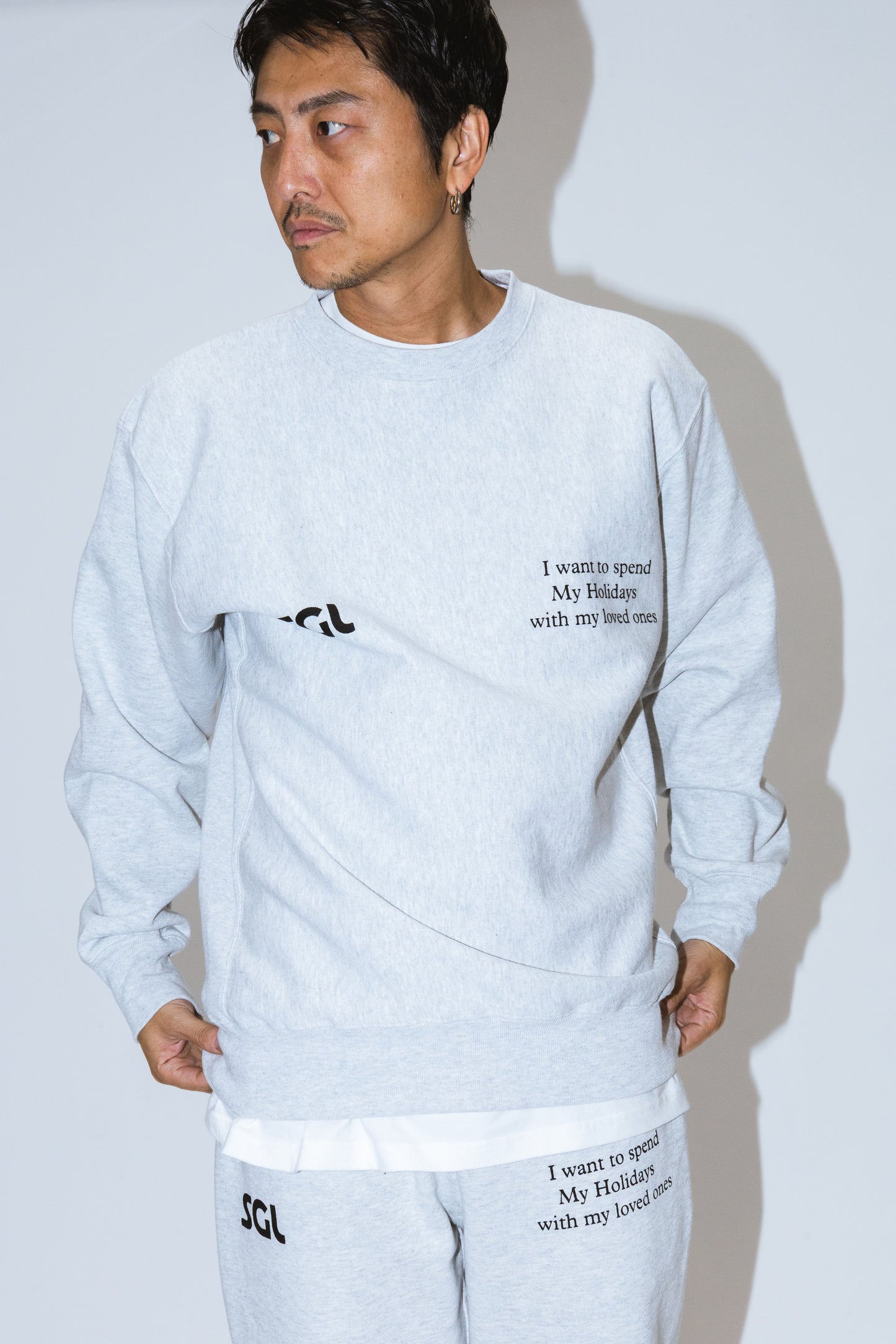 SGL lettered HEAVYWEIGHT CREWNECK SWEATSHIRT
