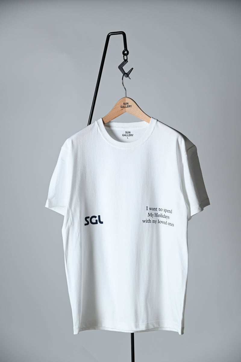 SGL lettered 7.1oz T-SHIRT - ホワイト×ネイビー