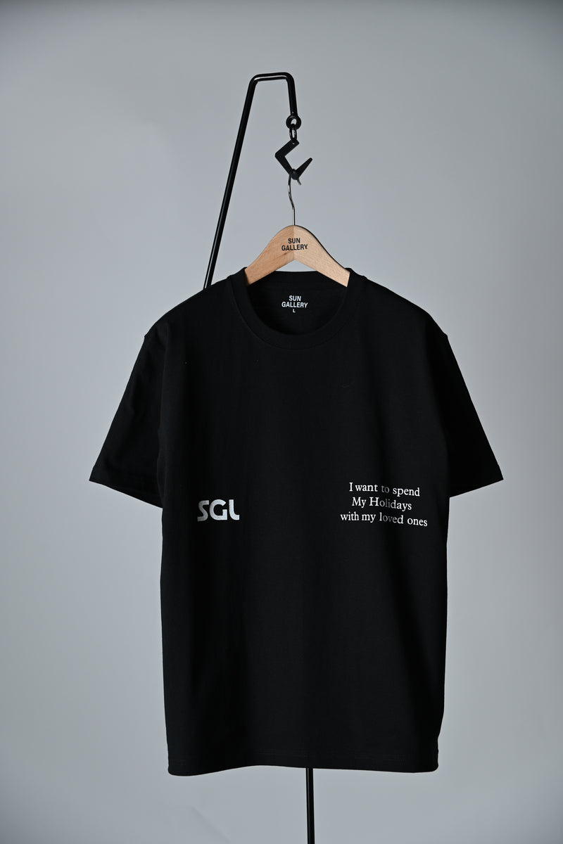 SGL lettered 7.1oz T-SHIRT - ブラック×ホワイト