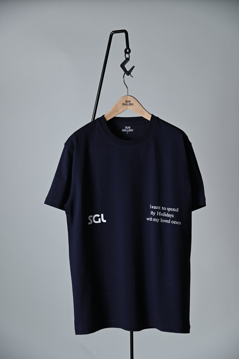 SGL lettered 7.1oz T-SHIRT - ネイビー×ホワイト