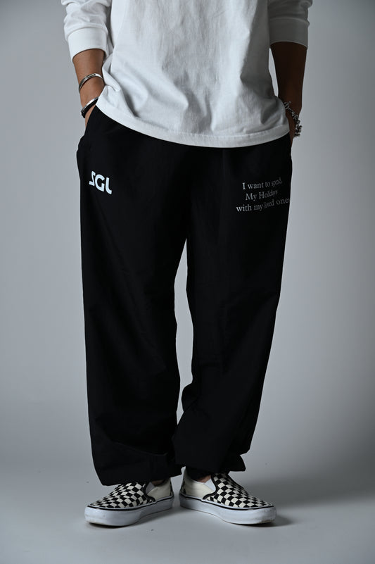 SGL lettered NYLON TRACK PANTS