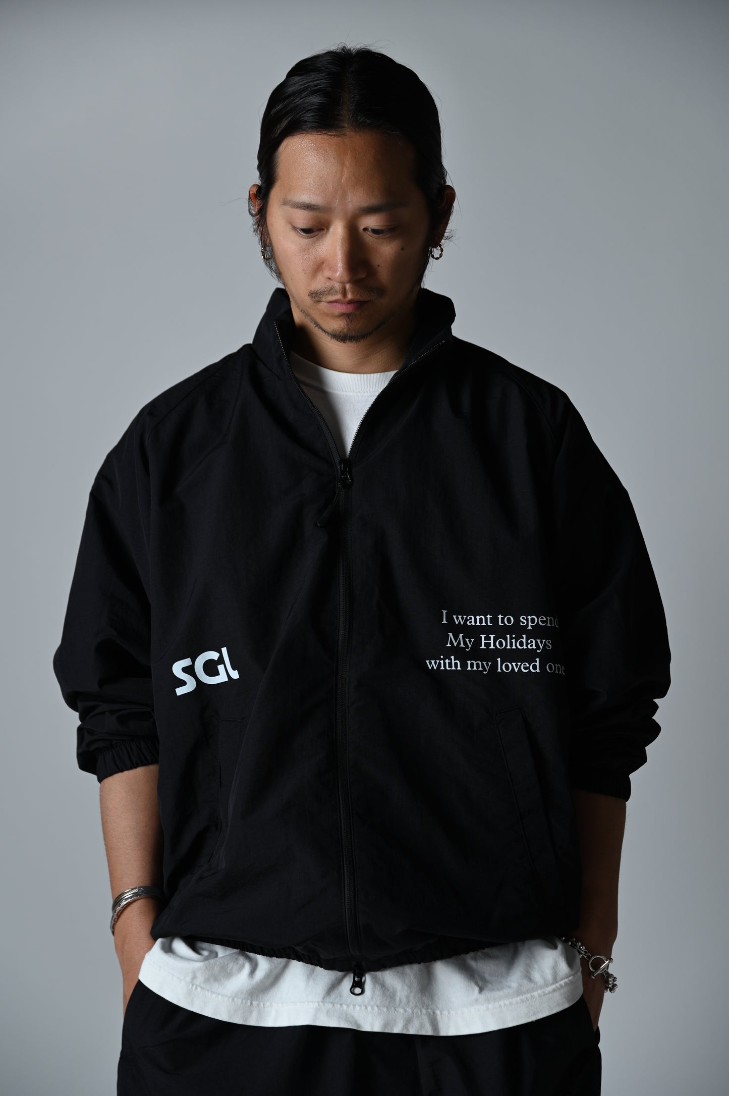 SGL lettered ナイロントラックジャケット