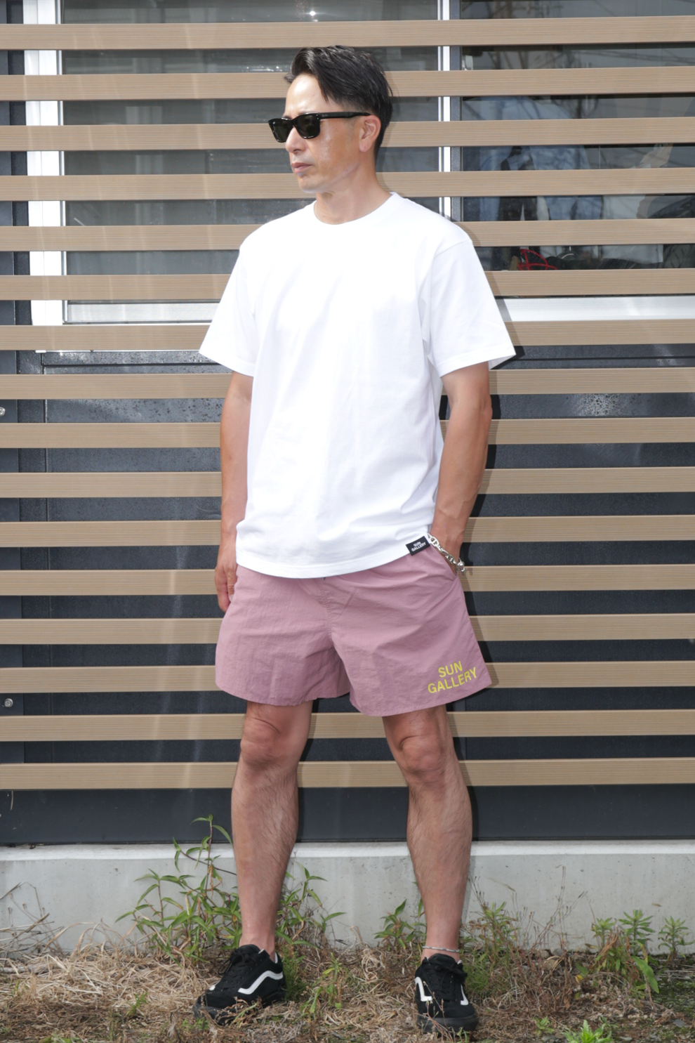 SUNGALLERY ナイロントラックハーフパンツ
