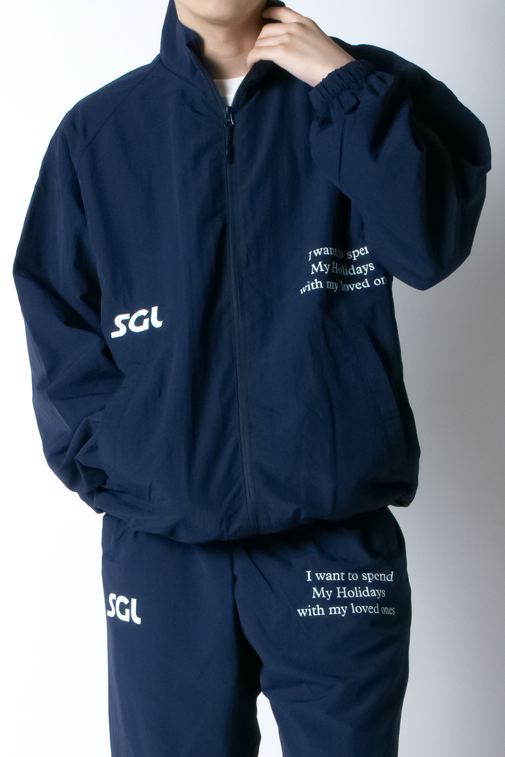 SGL lettered NYLON TRACK JACKET
