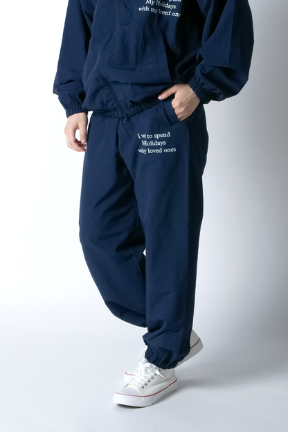 SGL lettered NYLON TRACK PANTS