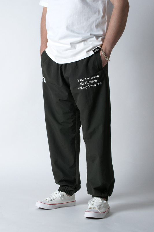 SGL lettered NYLON TRACK PANTS