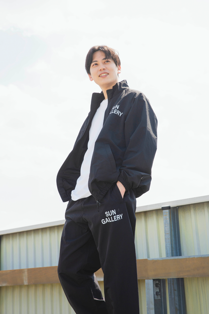 SUNGALLERY ナイロントラックセットアップ (ブラック×ホワイト)