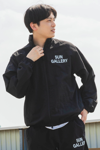 SUNGALLERY ナイロントラックセットアップ (ブラック×ホワイト)
