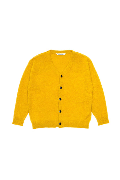 SHAGGY MOHAIR CARDIGAN "MUSTARD"